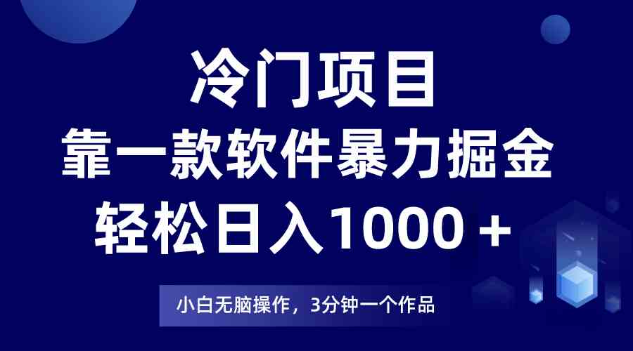 （9791期）冷门项目，靠一款软件暴力掘金日入1000＋，小白轻松上手第二天见收益-必富网创