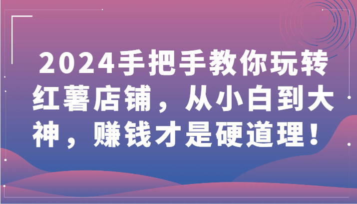 2024手把手教你玩转红薯店铺，从小白到大神，赚钱才是硬道理！-必富网创