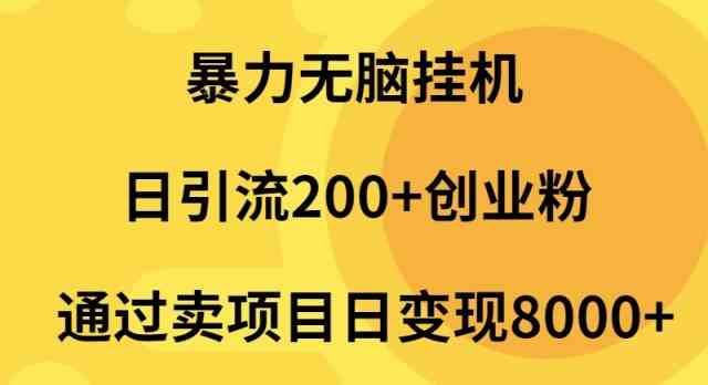 （9788期）暴力无脑挂机日引流200+创业粉通过卖项目日变现2000+-必富网创