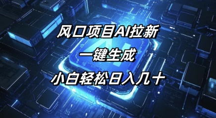 风口项目AI拉新，一键生成，小白轻松日入几十-必富网创