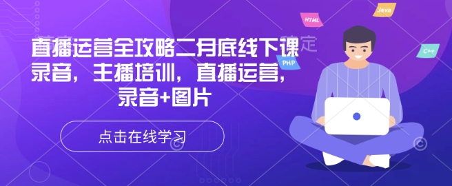 直播运营全攻略二月底线下课录音，主播培训，直播运营，录音+图片-必富网创