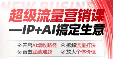 2025年超级流量营销课，IP+AI搞定生意，开启AI增收路径 直击业绩难题 拆解流量打法 放大个体价值-必富网创