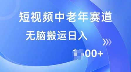 短视频中老年赛道，操作简单，多平台收益，无脑搬运日入多张-必富网创