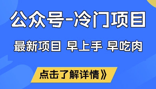 公众号冷门赛道，早上手早吃肉，单月轻松稳定变现1W【揭秘】-必富网创