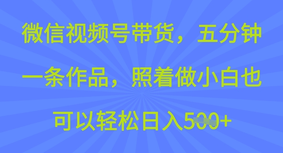 微信视频号带货，五分钟一条作品，照着做小白也可以轻松日入5张-必富网创