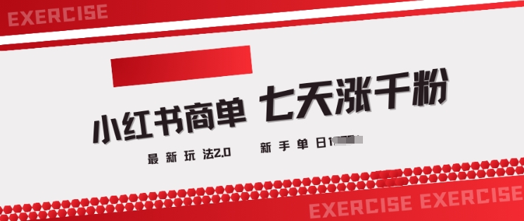 小红书商单2.0最新玩法，3天涨千粉单日变现多张-必富网创