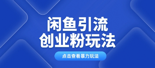 闲鱼引流创业粉0基础及可操作日引流百人保姆级教学-必富网创